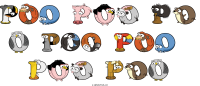 poo-poo-po-o-poo-poo--poo-poo spelled using animal alphabet letters