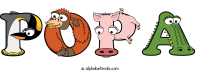 popa animal word art