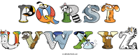 pqrst-uvwxyz animal word art