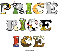 price-rice-ice animal word art