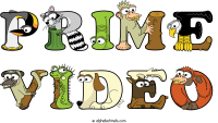 prime-video spelled using animal alphabet letters