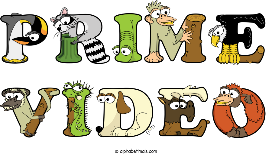 Prime Video animal word art spelling Prime Video with Alphabetimals - cartoon alphabet animals