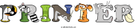 printer animal word art