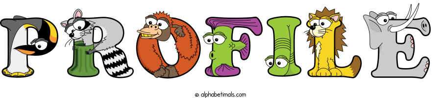 Profile animal word art spelling Profile with Alphabetimals - cartoon alphabet animals