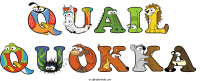 Quail Quokka animal word art