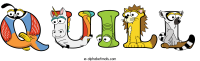 quill animal word art