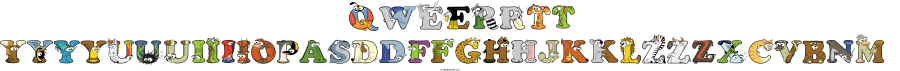 Qweerrtt Yyyyuuuiiiiopasddffghhjkklzzzxcvbnm animal word art spelling Qweerrtt Yyyyuuuiiiiopasddffghhjkklzzzxcvbnm with Alphabetimals - cartoon alphabet animals