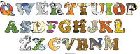 qwertyuiop-asdfghjkl--zxcvbnm animal word art