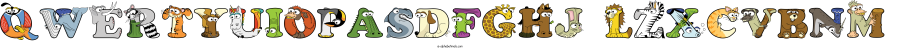 Qwertyuiopasdfghj Lzxcvbnm animal word art spelling Qwertyuiopasdfghj Lzxcvbnm with Alphabetimals - cartoon alphabet animals