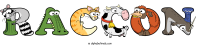 Raccon animal word art
