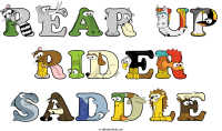 rear-up-rider-saddle animal word art