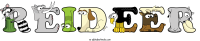 Reideer animal word art