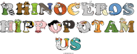 rhinoceros-hippopotam-us animal word art