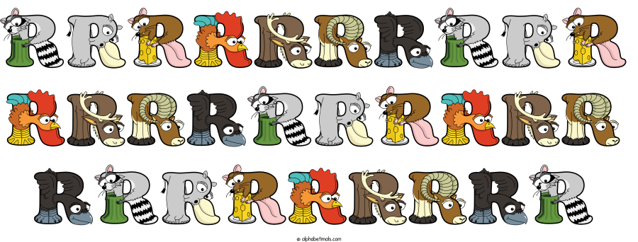Rrrrrrrrrr Rrrrrrrrrr Rrrrrrrrr animal word art spelling Rrrrrrrrrr Rrrrrrrrrr Rrrrrrrrr with Alphabetimals - cartoon alphabet animals
