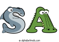 sa spelled using animal alphabet letters