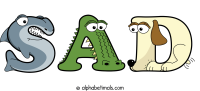 Sad animal word art