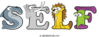 self animal word art