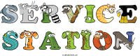 service-station animal word art