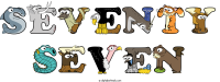 seventy-seven animal word art