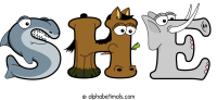 She animal word art