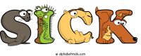 Sick animal word art