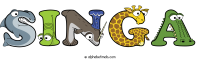 Singa animal word art