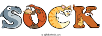 Sock animal word art