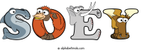 soey animal word art