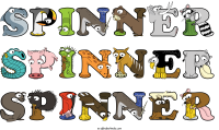 spinner-spinner-spinner animal word art