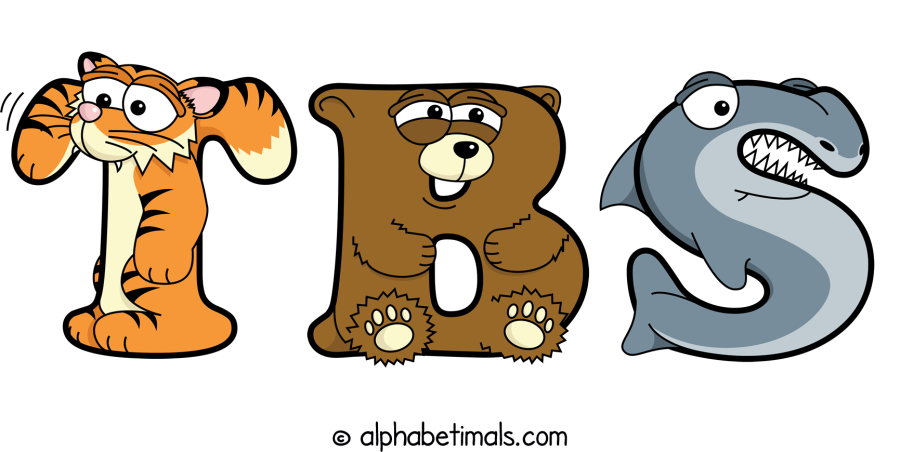 Tbs animal word art spelling Tbs with Alphabetimals - cartoon alphabet animals