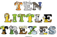ten-little-trexes animal word art