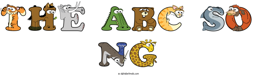The Abc So Ng animal word art spelling The Abc So Ng with Alphabetimals - cartoon alphabet animals