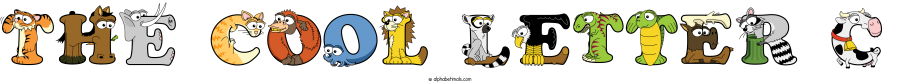 The Cool Letter C animal word art spelling The Cool Letter C with Alphabetimals - cartoon alphabet animals