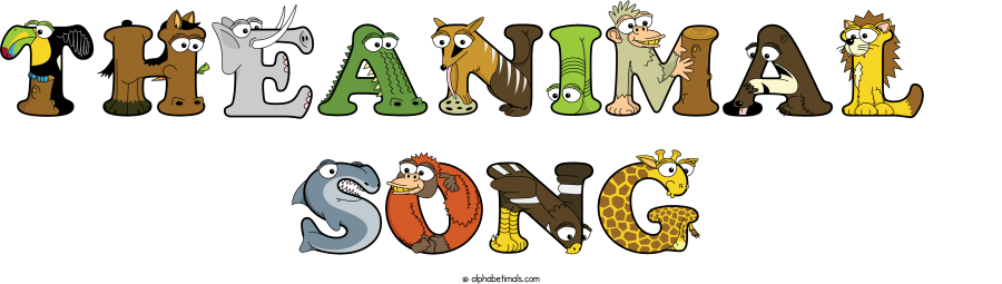 Theanimal  Song animal word art spelling Theanimal  Song with Alphabetimals - cartoon alphabet animals