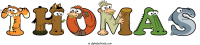 thomas animal word art