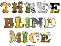 three-blind-mice animal word art