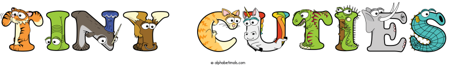Tiny Cuties animal word art spelling Tiny Cuties with Alphabetimals - cartoon alphabet animals
