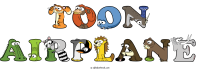 toon-airplane animal word art