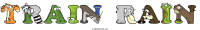 train-rain animal word art