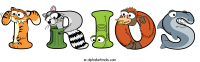 trios animal word art