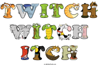 twitch-witch-itch animal word art
