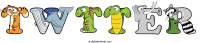 twtter animal word art