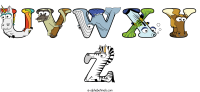 uvwxy-z animal word art