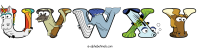 uvwxy animal word art