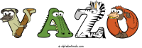 Vazo animal word art