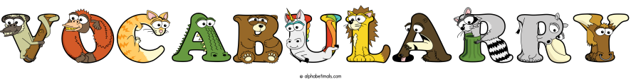 Vocabularry animal word art spelling Vocabularry with Alphabetimals - cartoon alphabet animals