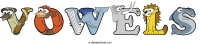 vowels animal word art