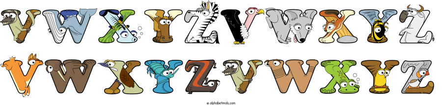 Vwxyzvwxyz Vwxyzvwxyz animal word art spelling Vwxyzvwxyz Vwxyzvwxyz with Alphabetimals - cartoon alphabet animals
