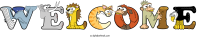 welcome animal word art