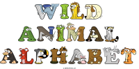 wild-animal-alphabet animal word art